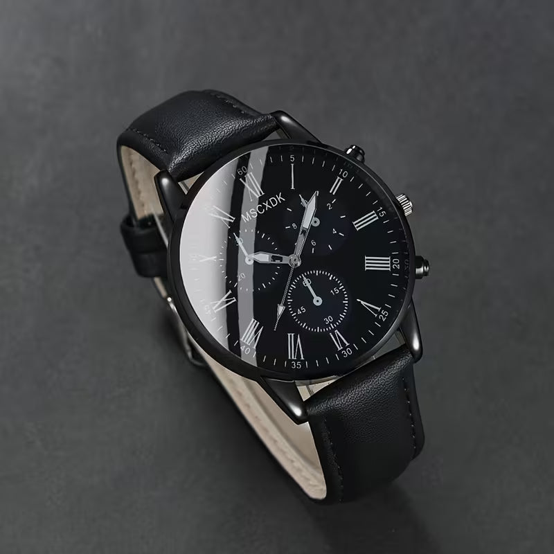 ⌚ Unisex Quartz Watch – Minimalist Black Dial with Roman Numerals | Elegant Watch for Men & Women ✨