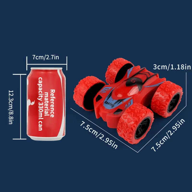 🚗 4PCS Dual-Sided Inertia Stunt Off-Road Mini Toy Cars –  Cars for Kids Green, Red, Yellow and Blue🎁