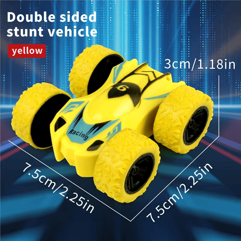 🚗 4PCS Dual-Sided Inertia Stunt Off-Road Mini Toy Cars –  Cars for Kids Green, Red, Yellow and Blue🎁