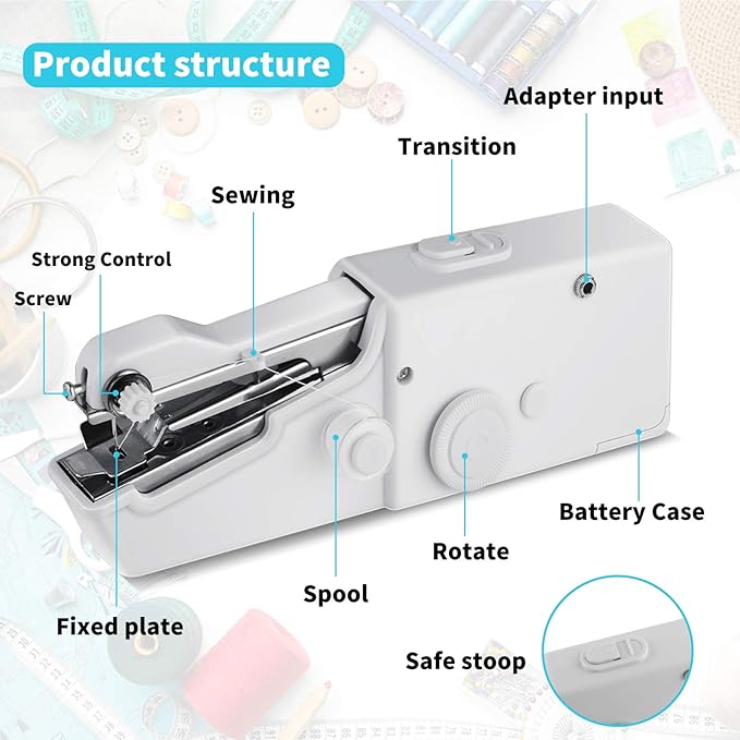 🧵 Handy Stitch Portable Handheld Sewing Machine – Cordless Mini Sewing Machine for Quick Repairs & DIY ✨
