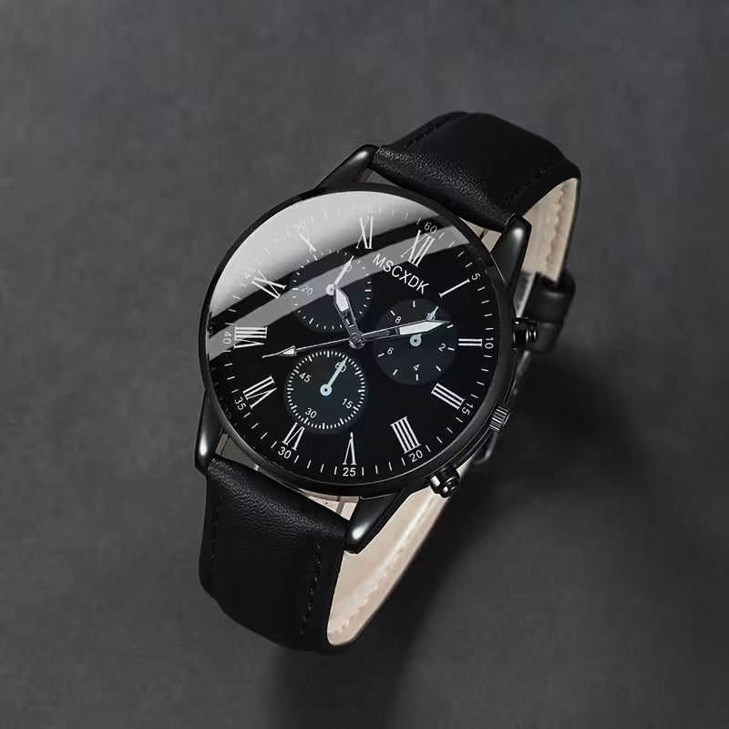 ⌚ Unisex Quartz Watch – Minimalist Black Dial with Roman Numerals | Elegant Watch for Men & Women ✨