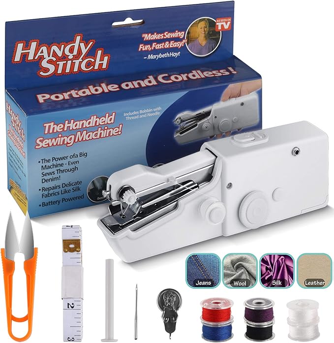 🧵 Handy Stitch Portable Handheld Sewing Machine – Cordless Mini Sewing Machine for Quick Repairs & DIY ✨